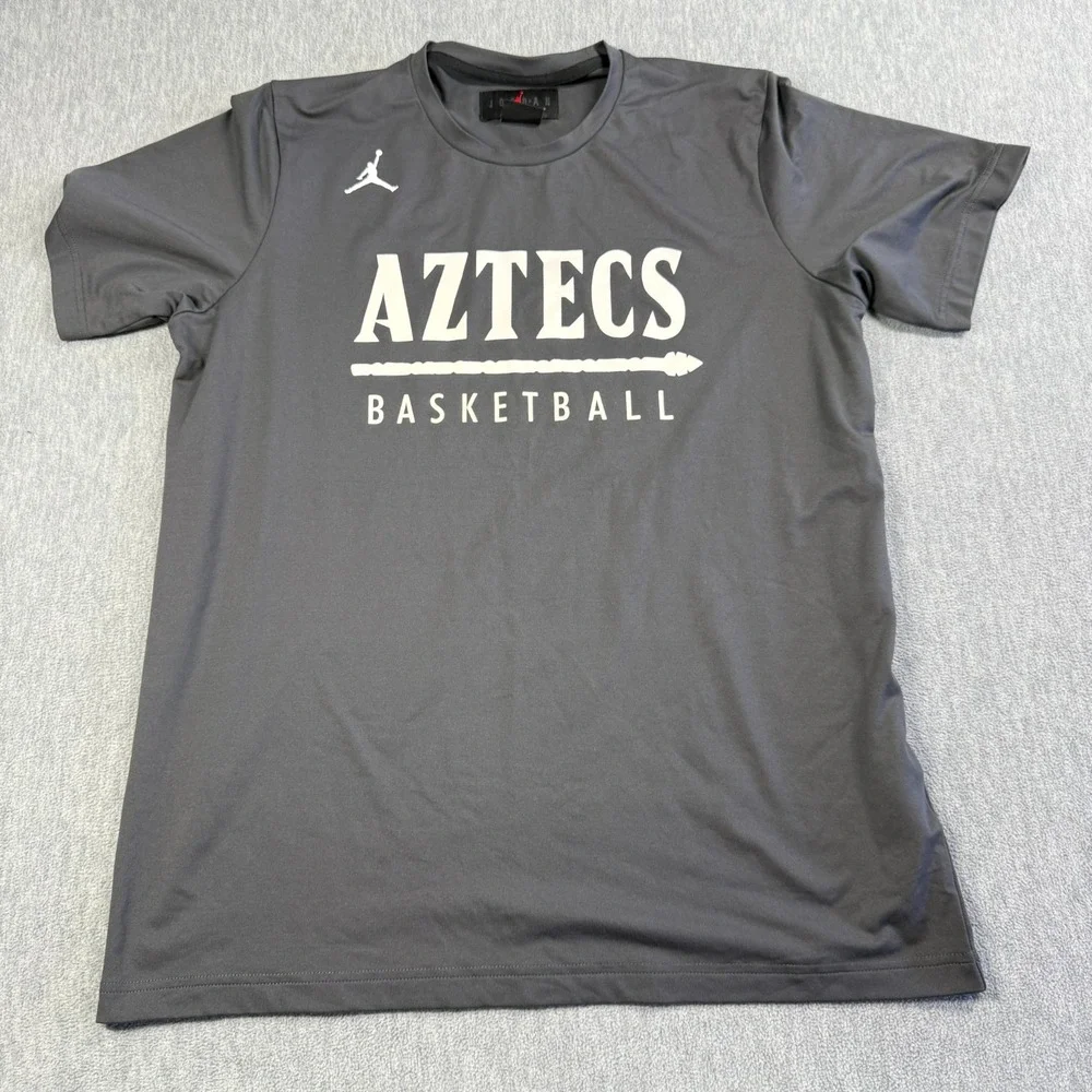 Jordan Shirt Mens Large Gray Aztecs Basketball Performance Jumpman Athletic Tee